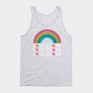 love is love rainbow (white text) Tank Top